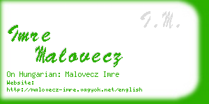 imre malovecz business card